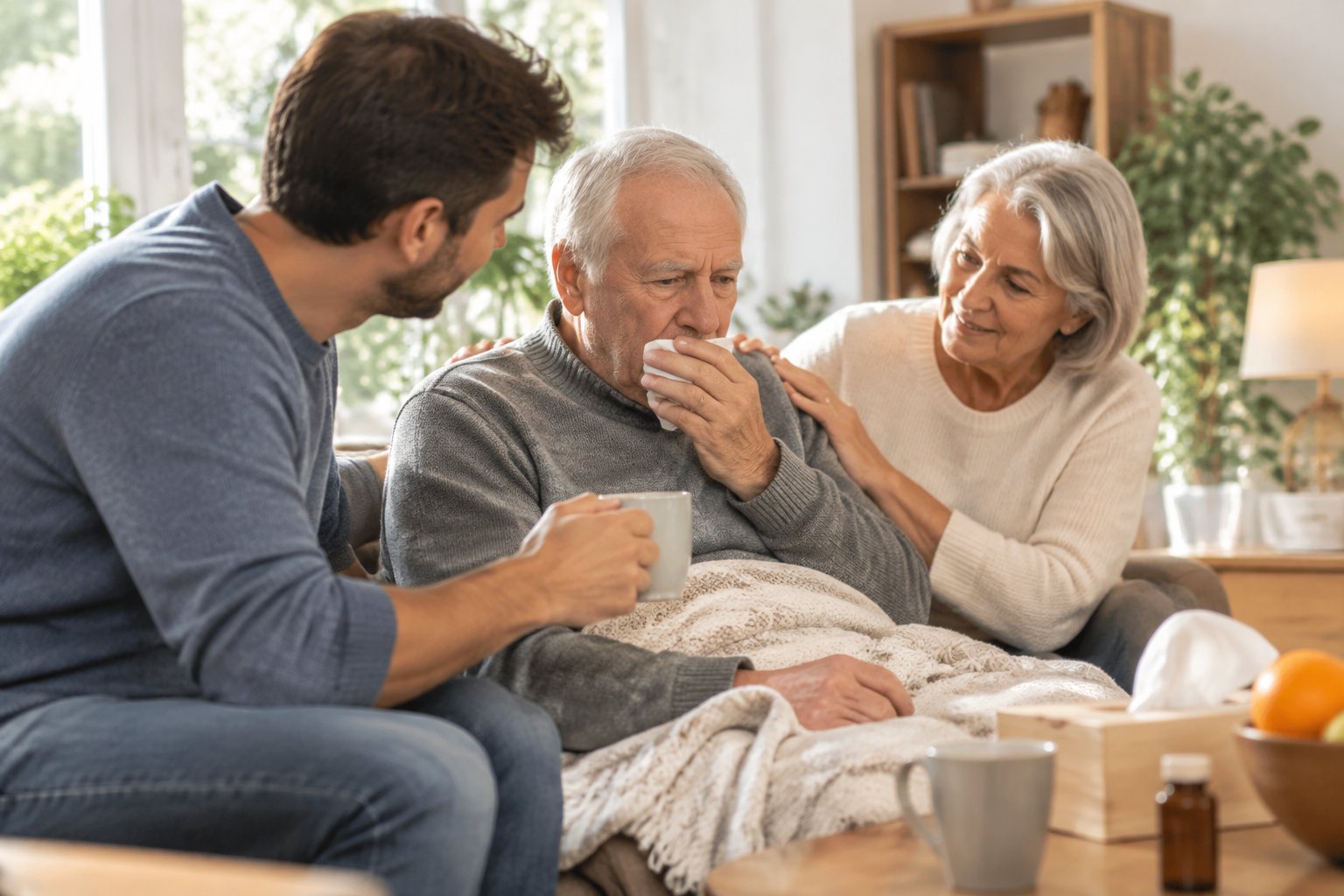 Infection pulmonaire et senior : les avantages du cadre familial